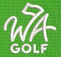 WA Golf Logo: All white thread, no fill on the flag. 163927