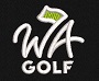 WA Golf Logo: White thread with filled flag, 166277